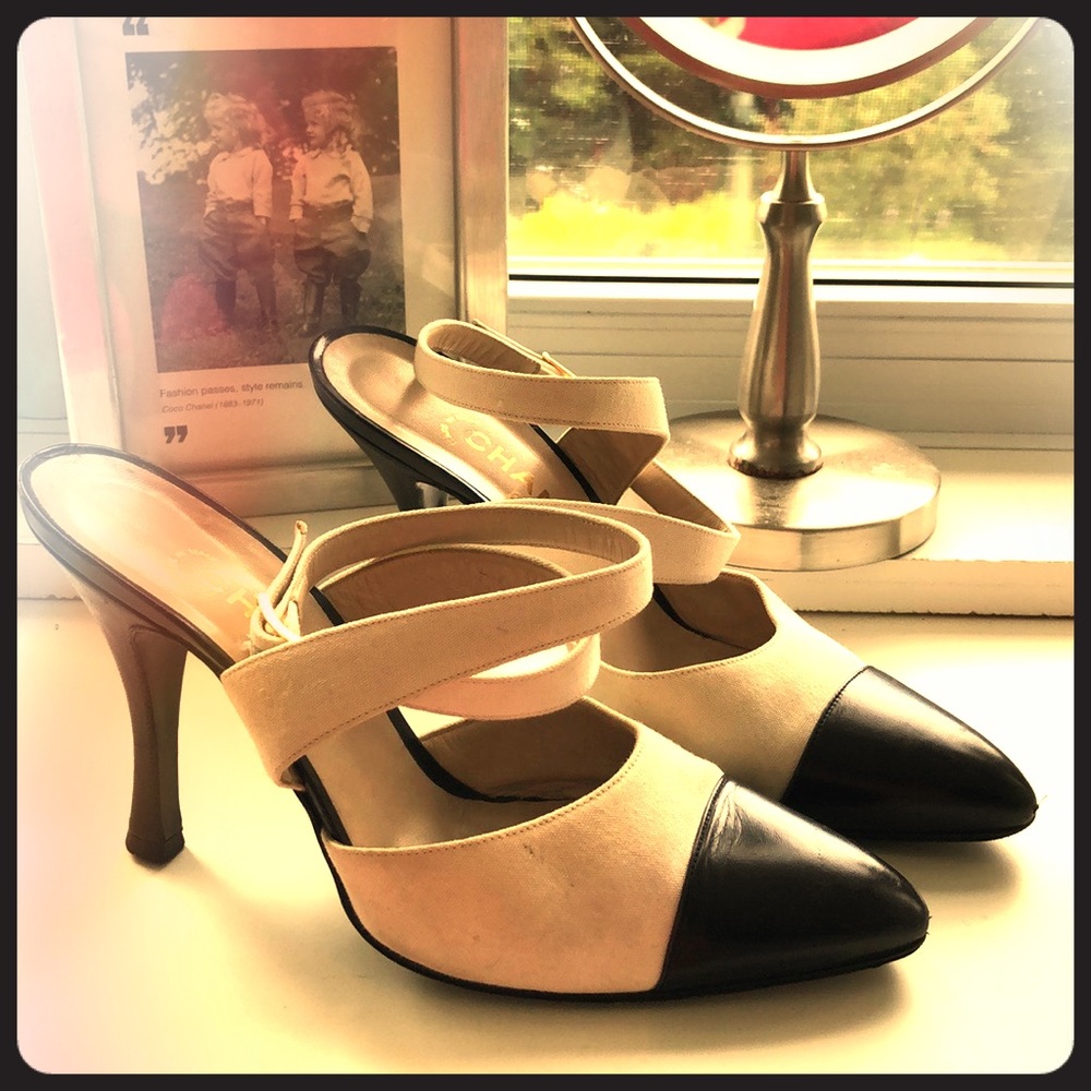 Chanel ankle wrap sandals size 40, fits like 8